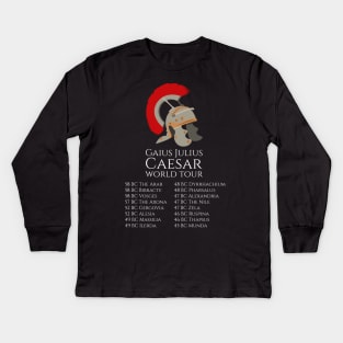 Gaius Julius Caesar - Legion Helmet - Ancient Roman History Kids Long Sleeve T-Shirt